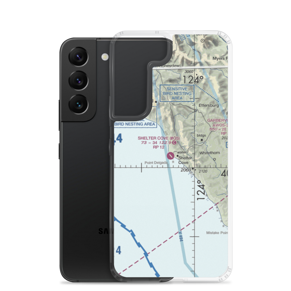 Shelter Cove Airport (0Q5) VFR Sectional Samsung Case Samsung Galaxy S22 model shown