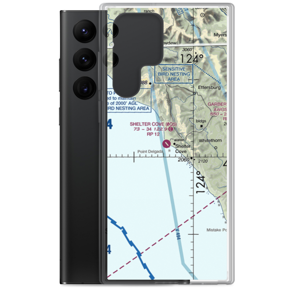 Shelter Cove Airport (0Q5) VFR Sectional Samsung Case Samsung Galaxy S22 Ultra model shown