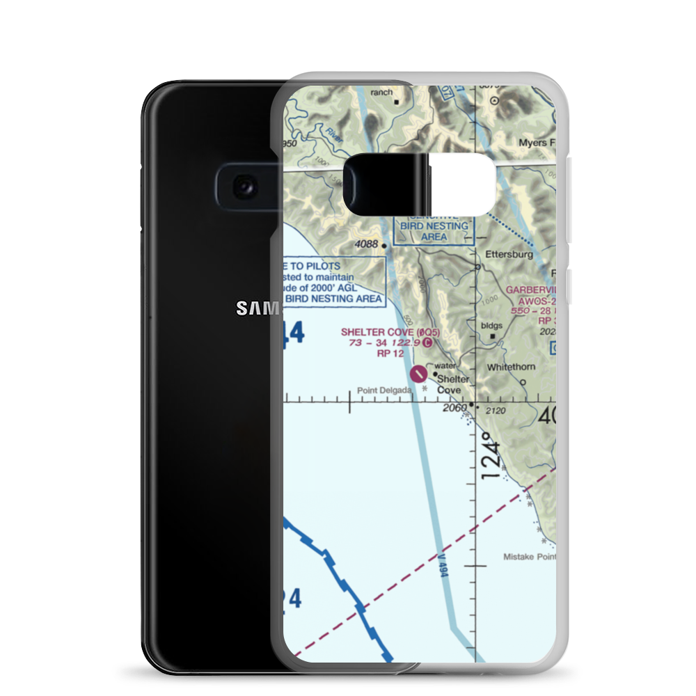 Shelter Cove Airport (0Q5) VFR Sectional Samsung Case Samsung Galaxy S10e model shown