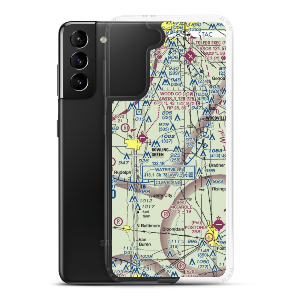 Shelton Airport (6OH6) VFR Sectional Samsung Case Samsung Galaxy S21 Plus model shown