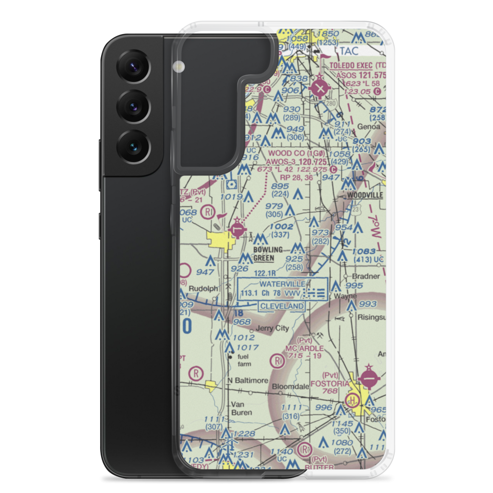Shelton Airport (6OH6) VFR Sectional Samsung Case Samsung Galaxy S22 Plus model shown