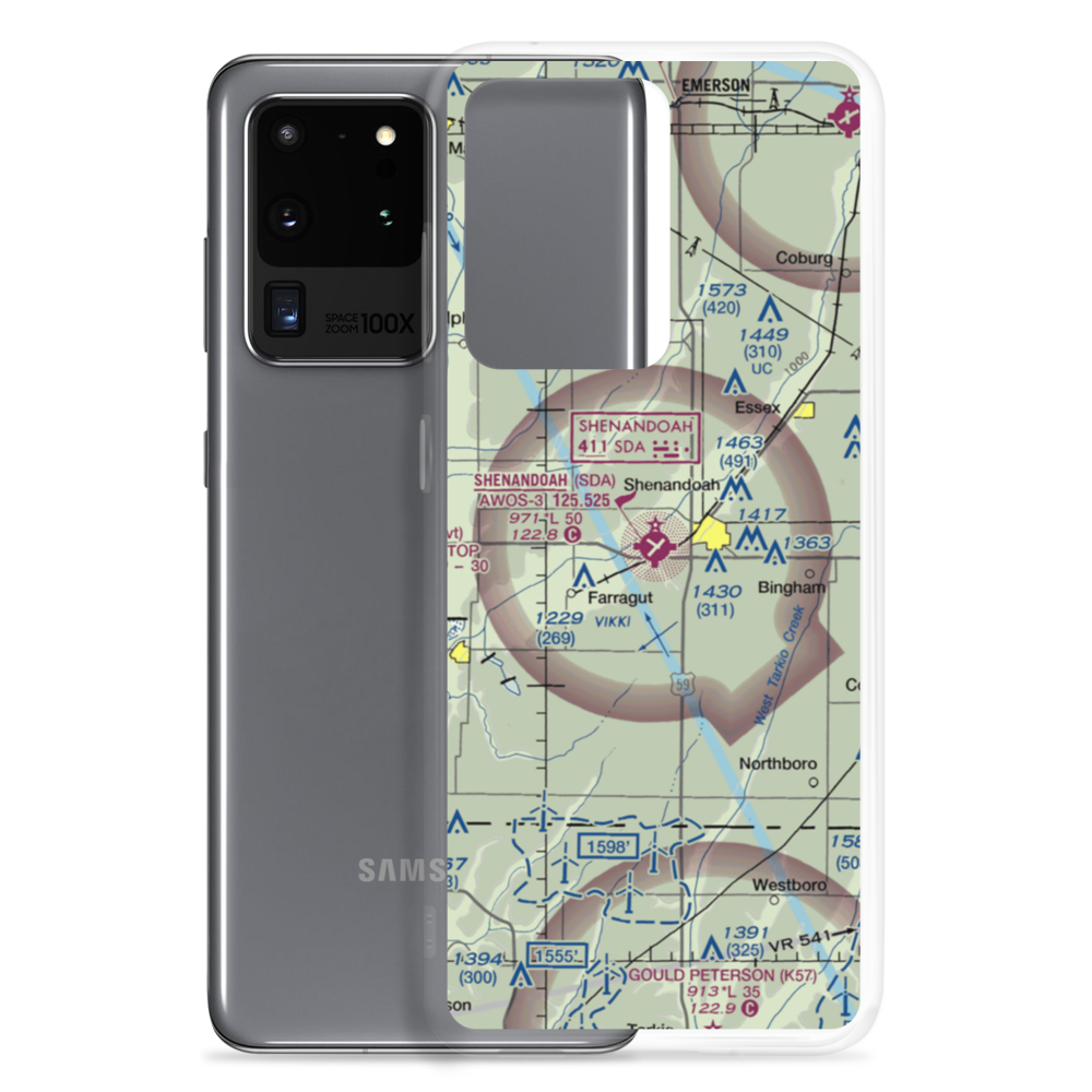 Shenandoah Municipal Airport (SDA) VFR Sectional Samsung Case Samsung Galaxy S20 Ultra model shown