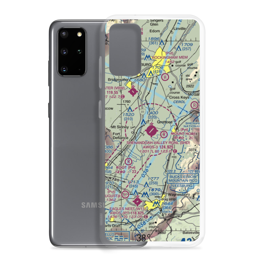 Shenandoah Valley Regional Airport (SHD) VFR Sectional Samsung Case Samsung Galaxy S20 Plus model shown