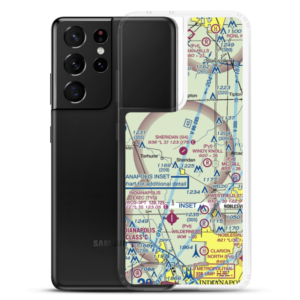 Sheridan Airport (5I4) VFR Sectional Samsung Case Samsung Galaxy S21 Ultra model shown