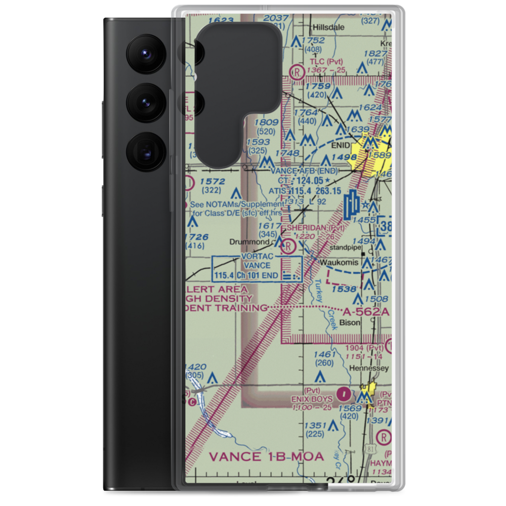 Sheridan Field (OK99) VFR Sectional Samsung Case Samsung Galaxy S22 Ultra model shown