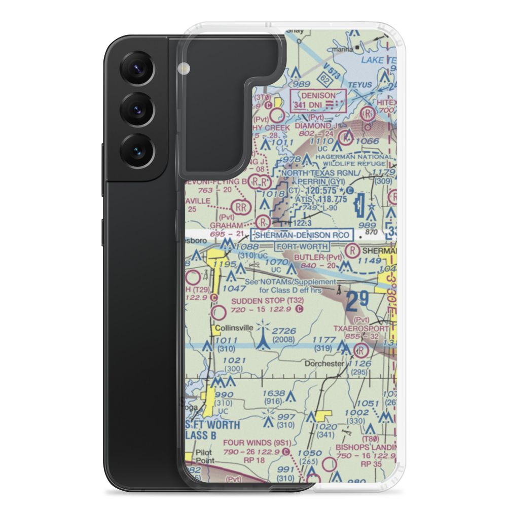 Sherman (Frog Pond) Airport (14XA) VFR Sectional Samsung Case Samsung Galaxy S22 Plus model shown