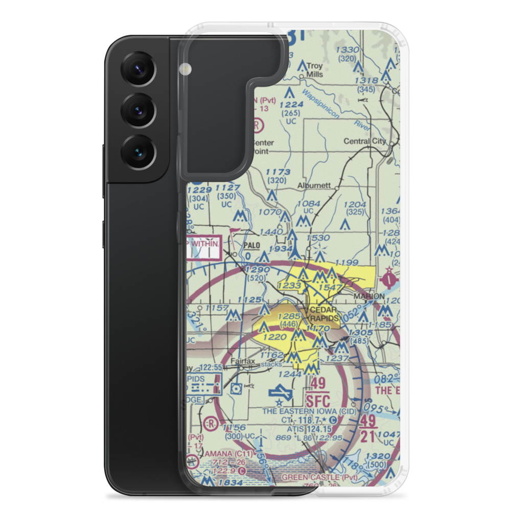 Sherman Airport (IA28) VFR Sectional Samsung Case Samsung Galaxy S22 Plus model shown