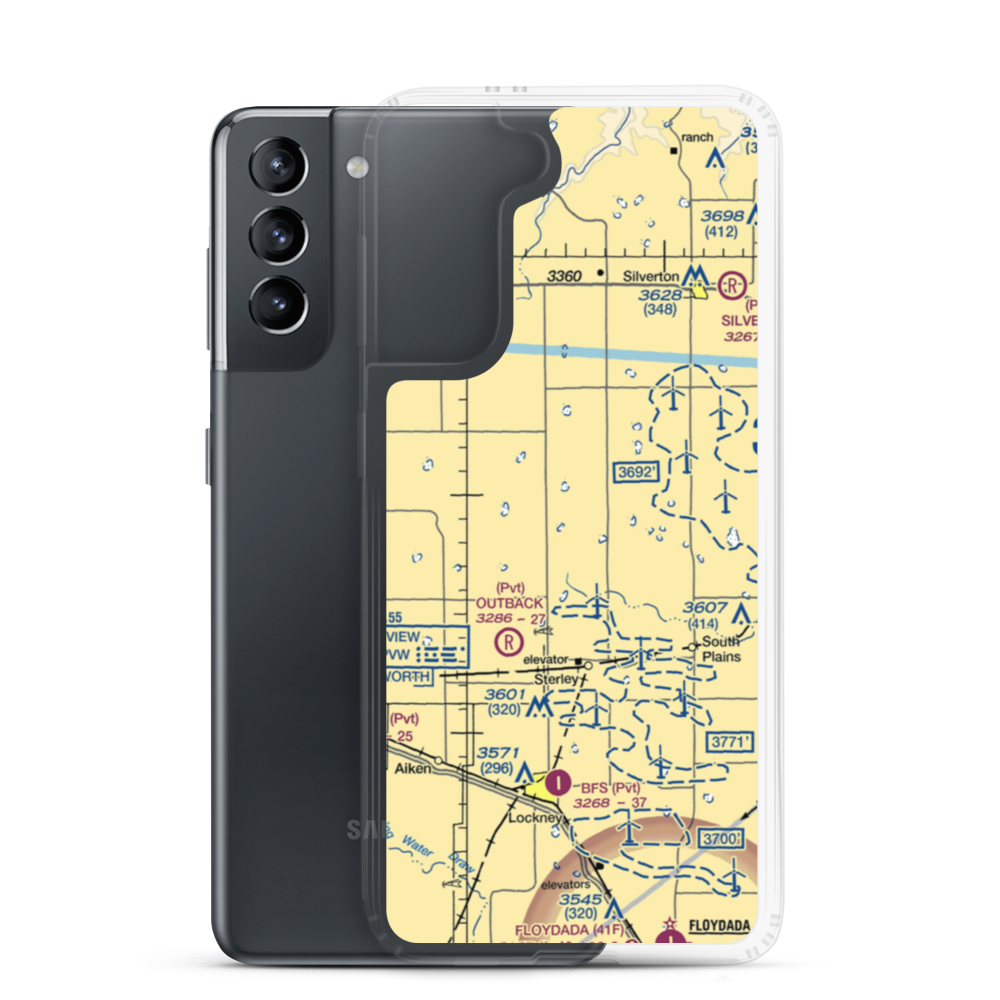 Sherman Airport (TS39) VFR Sectional Samsung Case Samsung Galaxy S21 model shown
