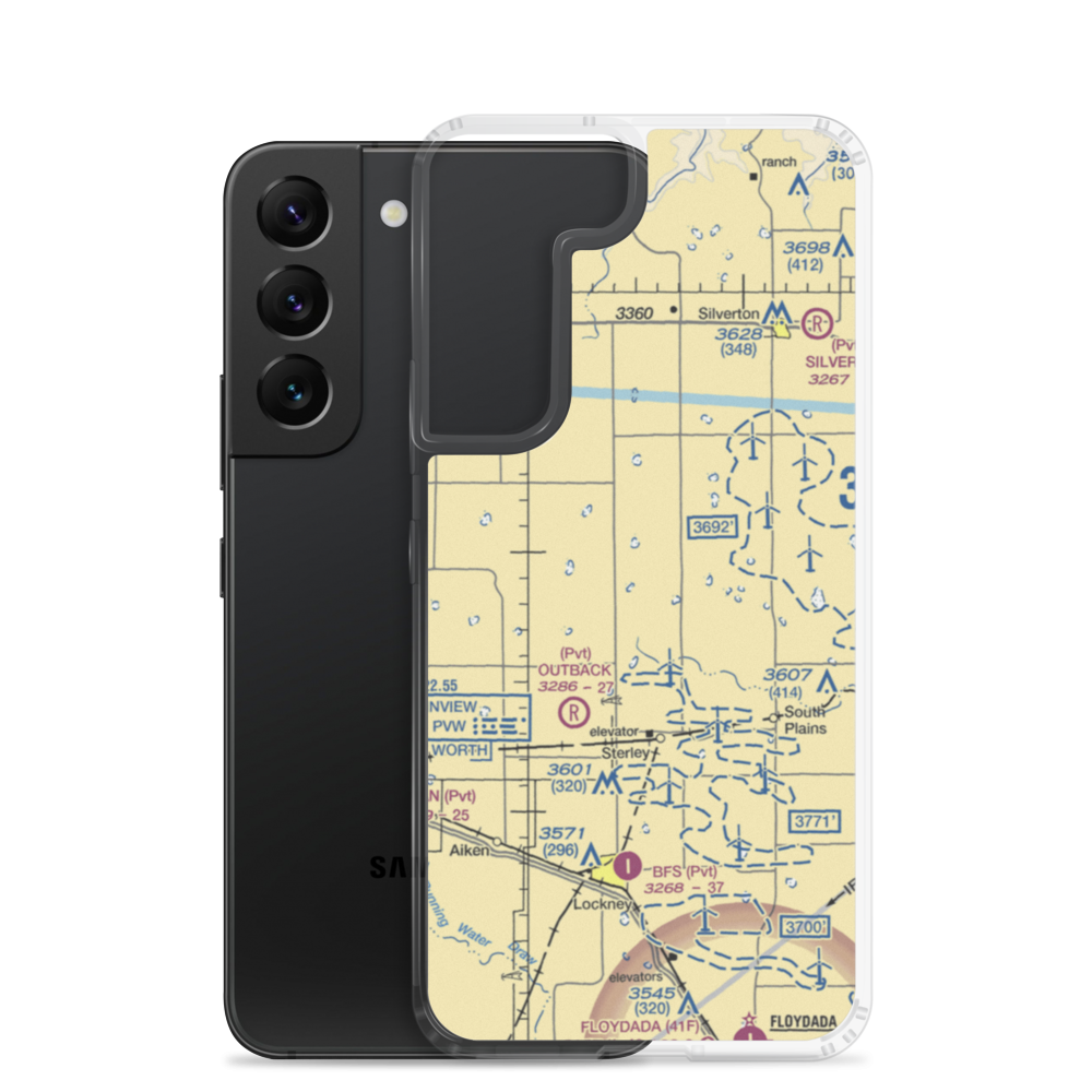 Sherman Airport (TS39) VFR Sectional Samsung Case Samsung Galaxy S22 model shown