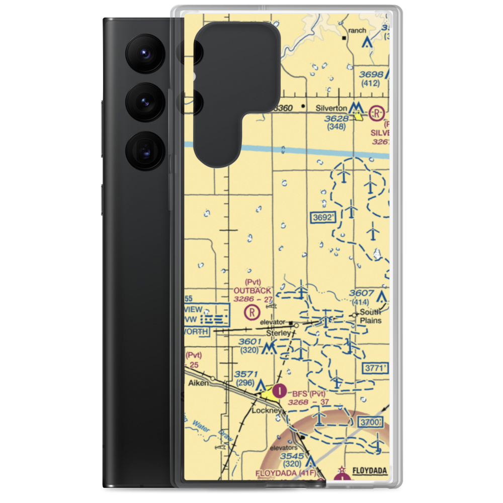 Sherman Airport (TS39) VFR Sectional Samsung Case Samsung Galaxy S22 Ultra model shown