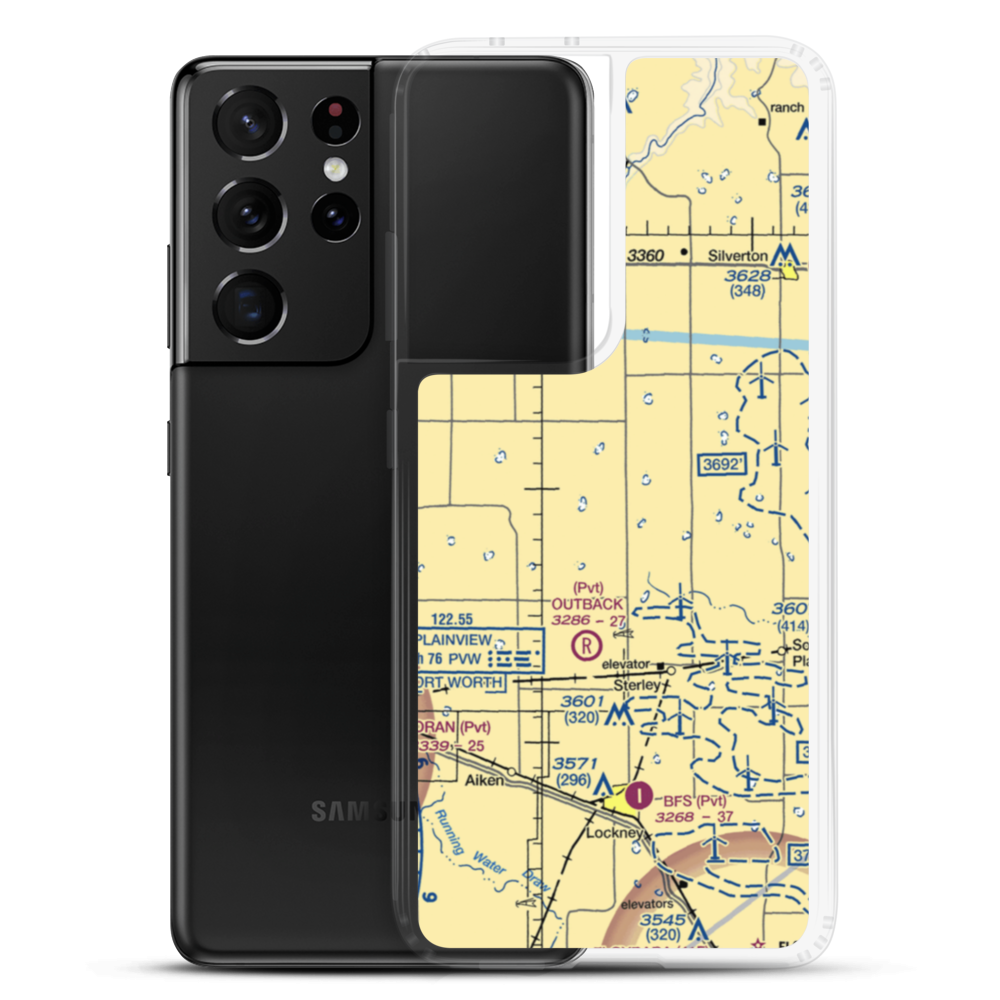 Sherman Farm Air Airport (US-0993) VFR Sectional Samsung Case Samsung Galaxy S21 Ultra model shown