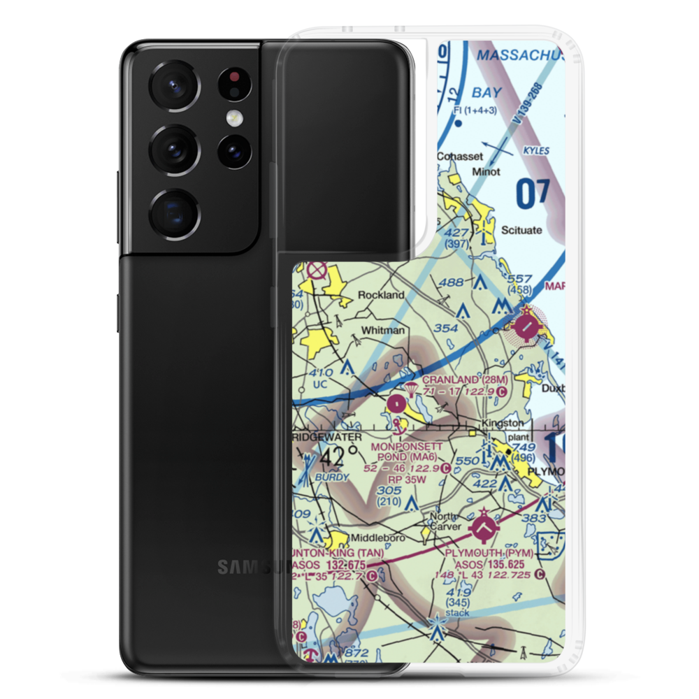Sherman-Private Airport (MA63) VFR Sectional Samsung Case Samsung Galaxy S21 Ultra model shown
