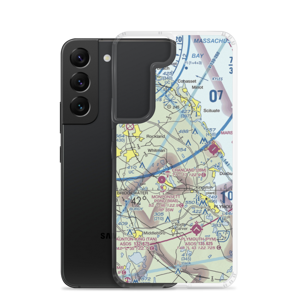 Sherman-Private Airport (MA63) VFR Sectional Samsung Case Samsung Galaxy S22 model shown