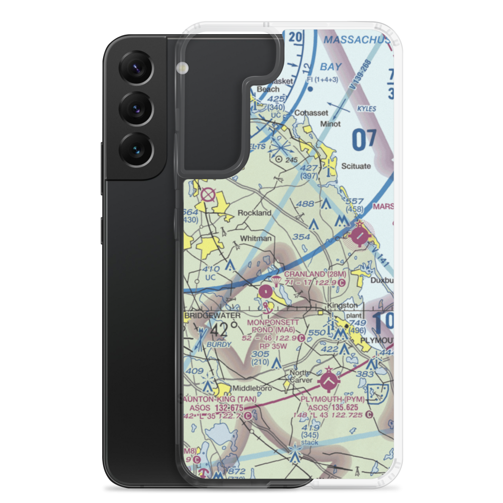 Sherman-Private Airport (MA63) VFR Sectional Samsung Case Samsung Galaxy S22 Plus model shown