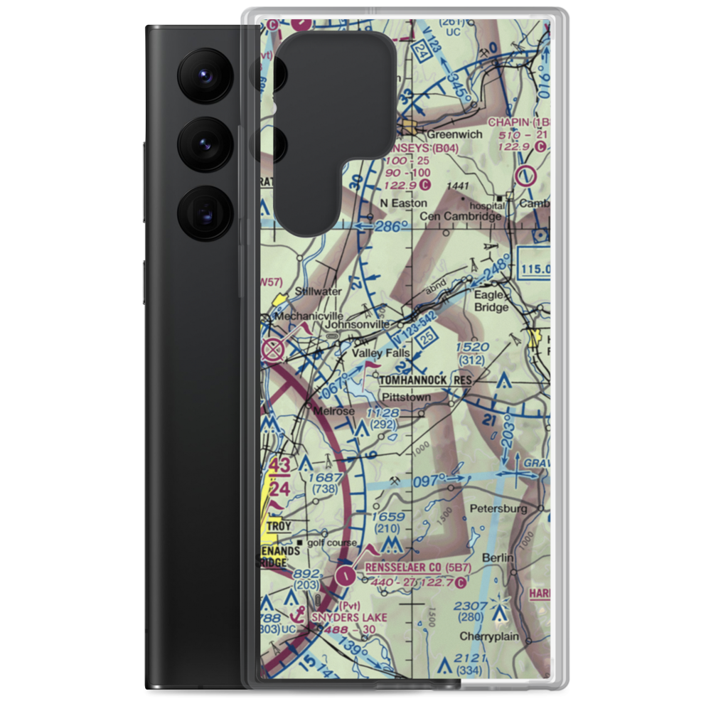 Sherwood Farm Airport (7NY6) VFR Sectional Samsung Case Samsung Galaxy S22 Ultra model shown