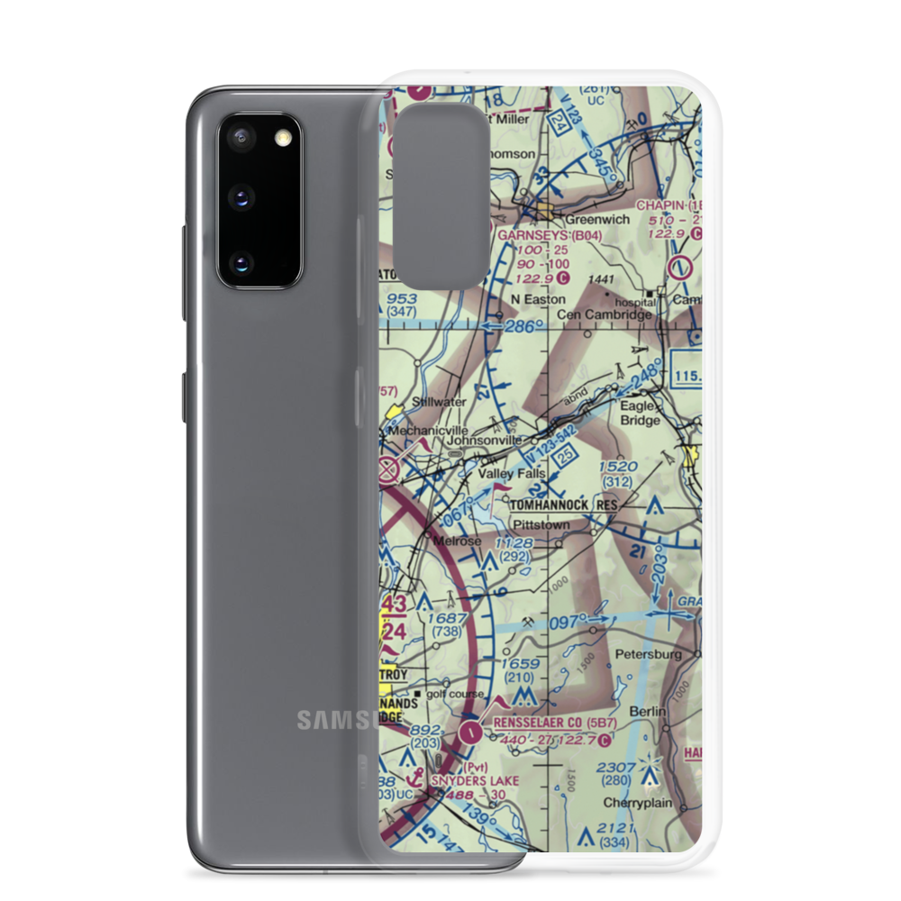 Sherwood Farm Airport (7NY6) VFR Sectional Samsung Case Samsung Galaxy S20 model shown