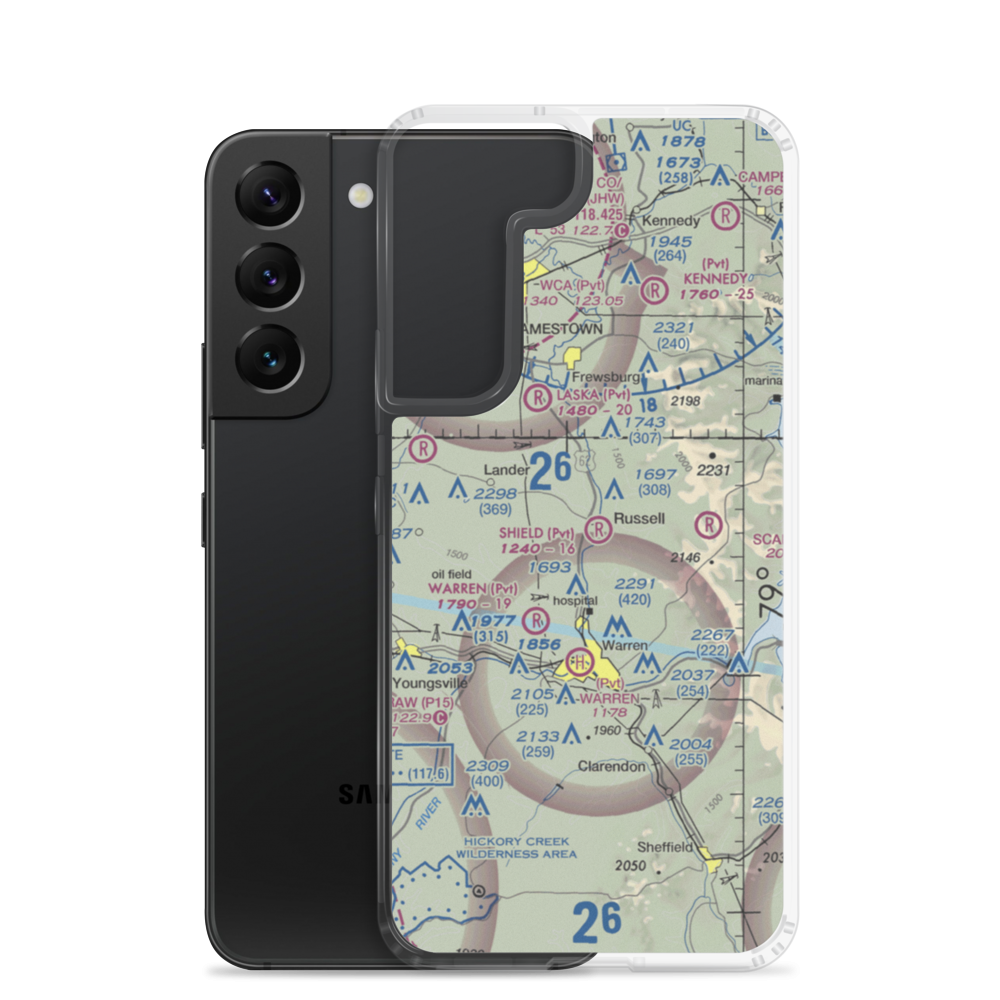 Shield Farm Airport (5PA6) VFR Sectional Samsung Case Samsung Galaxy S22 model shown