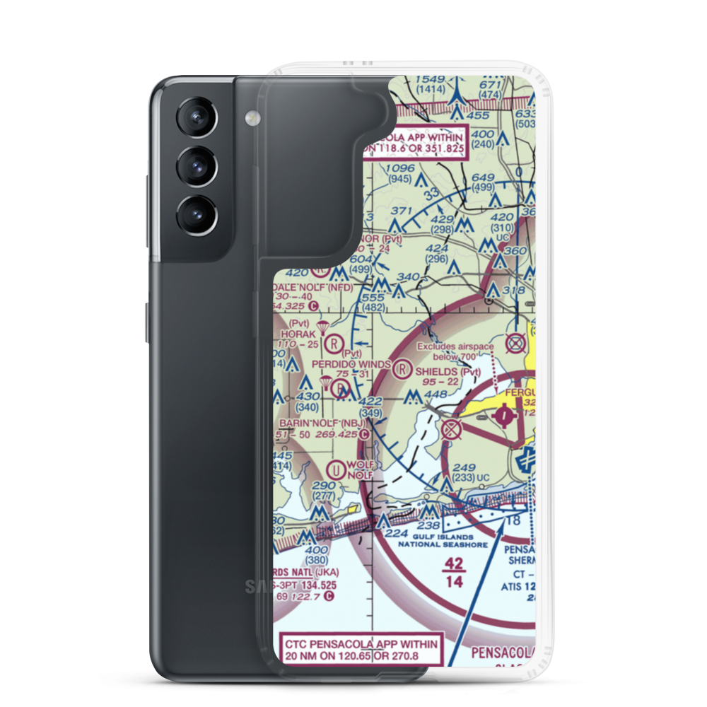 Shields Airport (AL55) VFR Sectional Samsung Case Samsung Galaxy S21 model shown