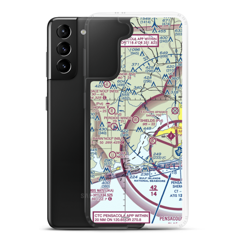 Shields Airport (AL55) VFR Sectional Samsung Case Samsung Galaxy S21 Plus model shown