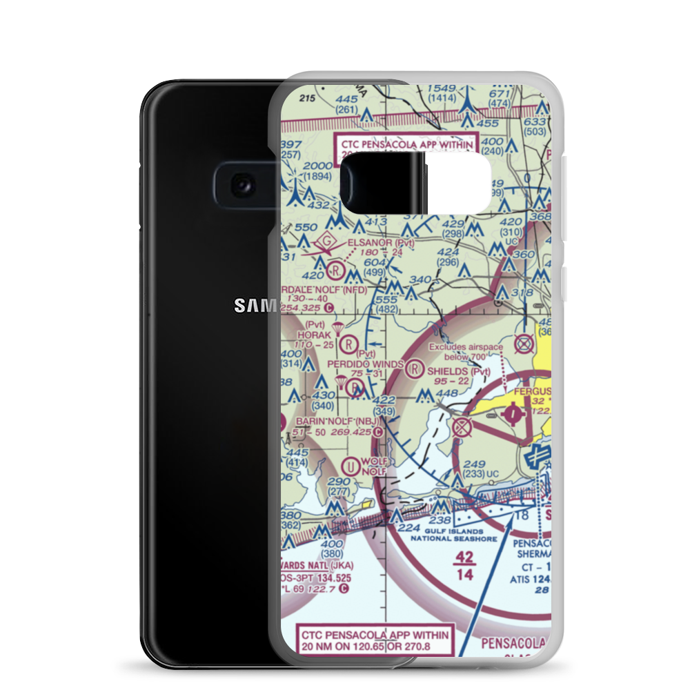 Shields Airport (AL55) VFR Sectional Samsung Case Samsung Galaxy S10e model shown