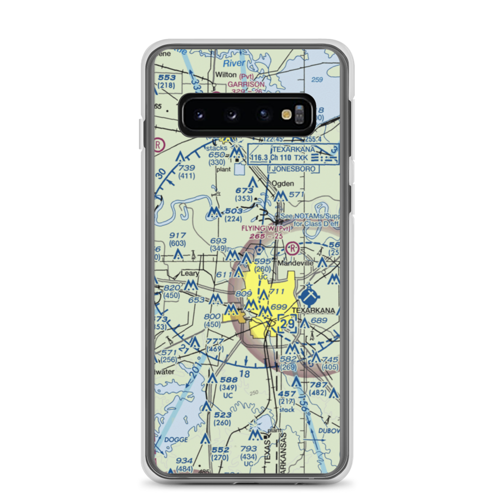 Shilling's Airport (21TX) VFR Sectional Samsung Case Samsung Galaxy S10 model shown