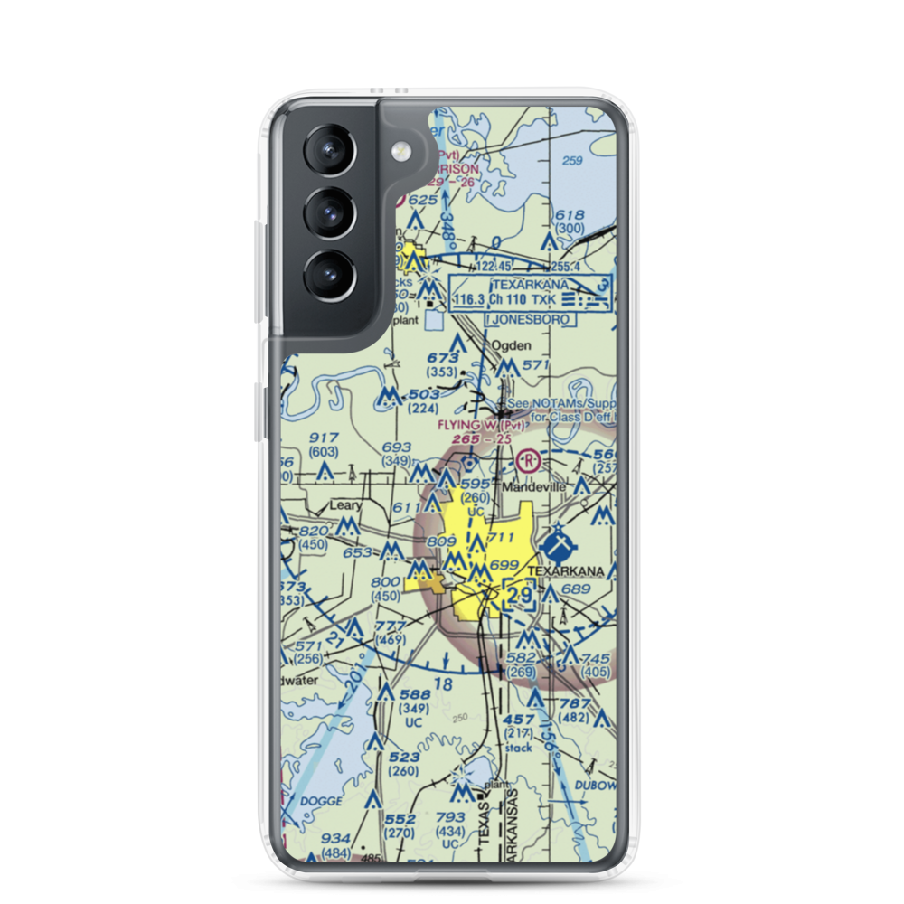 Shilling's Airport (21TX) VFR Sectional Samsung Case Samsung Galaxy S21 model shown