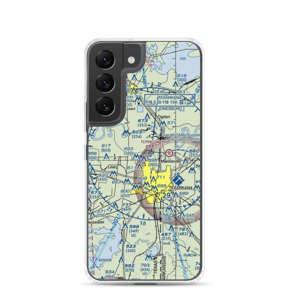 Shilling's Airport (21TX) VFR Sectional Samsung Case Samsung Galaxy S22 model shown