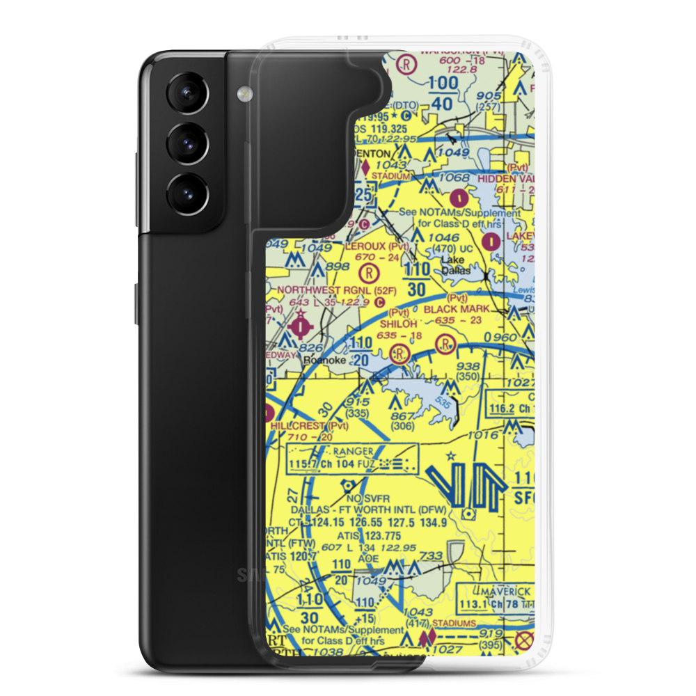 Shiloh Airport (0TX5) VFR Sectional Samsung Case Samsung Galaxy S21 Plus model shown