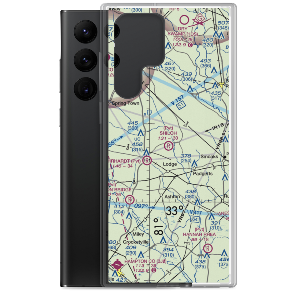Shiloh Plantation Airport (SC69) VFR Sectional Samsung Case Samsung Galaxy S22 Ultra model shown