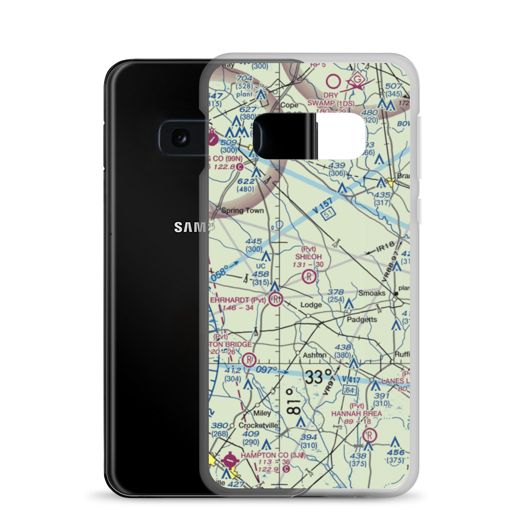 Shiloh Plantation Airport (SC69) VFR Sectional Samsung Case Samsung Galaxy S10e model shown