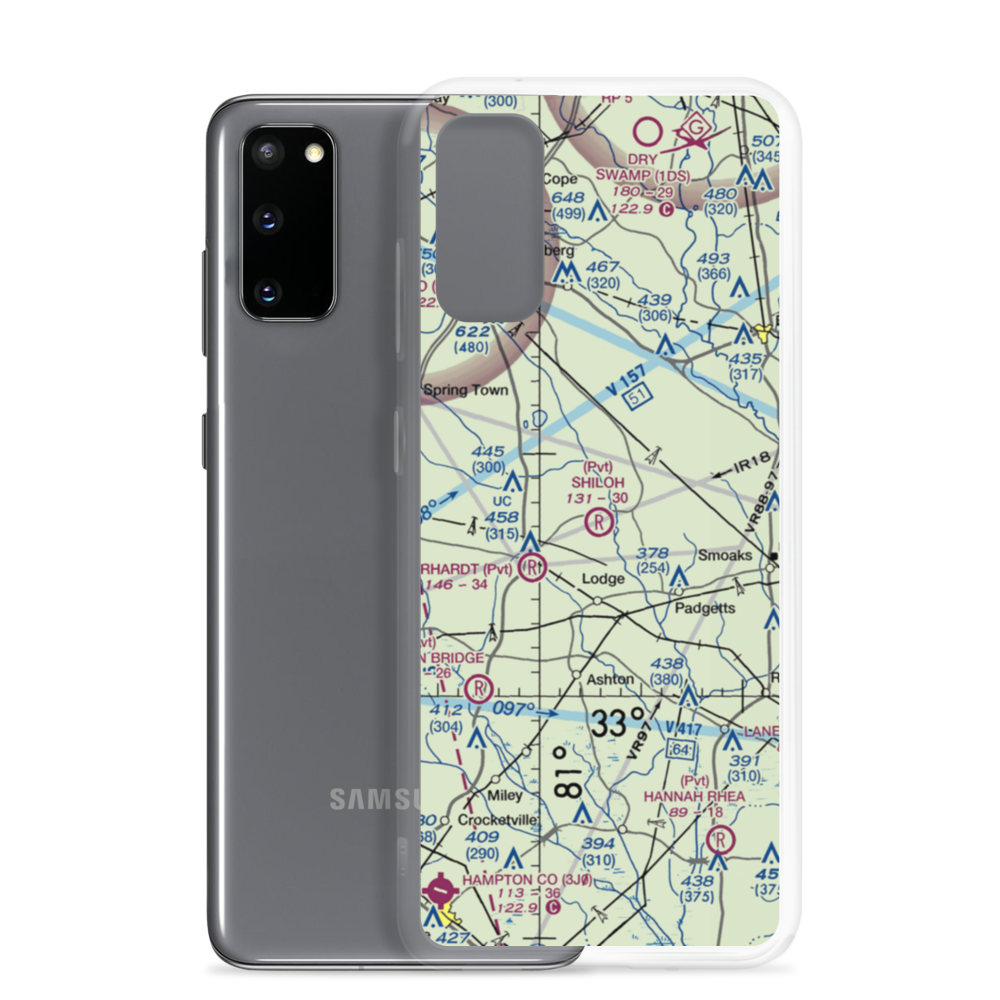 Shiloh Plantation Airport (SC69) VFR Sectional Samsung Case Samsung Galaxy S20 model shown
