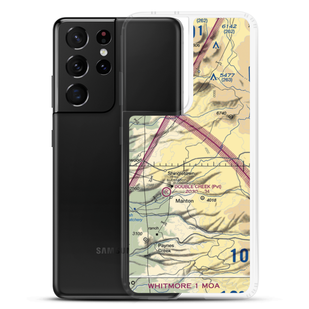 Shingletown Airport (0Q6) VFR Sectional Samsung Case Samsung Galaxy S21 Ultra model shown