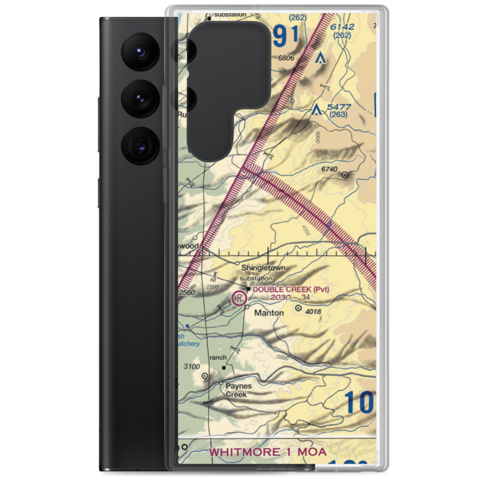 Shingletown Airport (0Q6) VFR Sectional Samsung Case Samsung Galaxy S22 Ultra model shown
