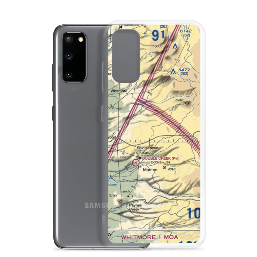 Shingletown Airport (0Q6) VFR Sectional Samsung Case Samsung Galaxy S20 model shown