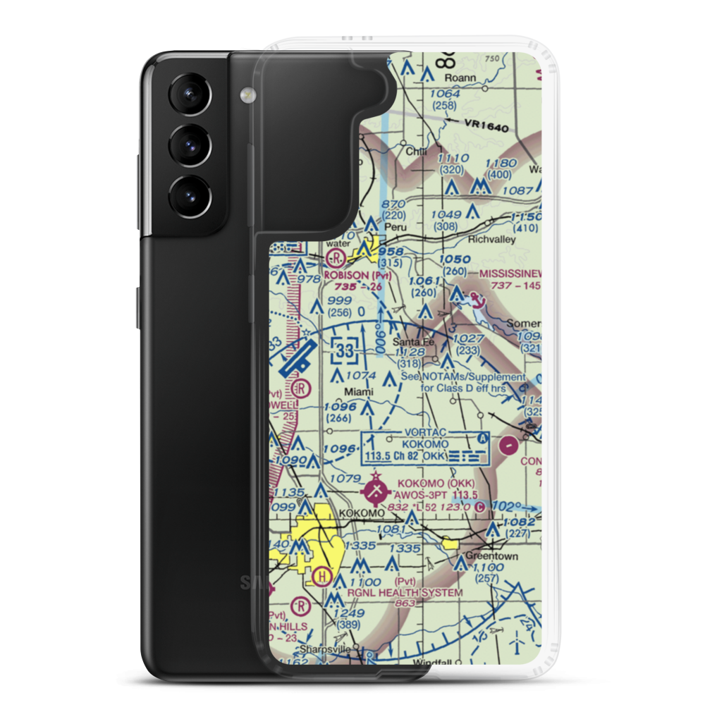 Shinn Bone Lane Airport (IN35) VFR Sectional Samsung Case Samsung Galaxy S21 Plus model shown