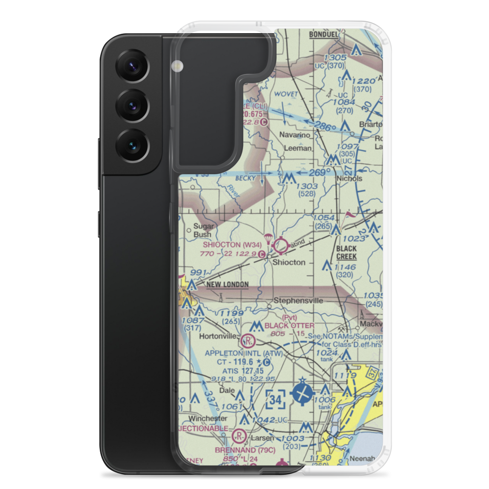 Shiocton Airport (W34) VFR Sectional Samsung Case Samsung Galaxy S22 Plus model shown