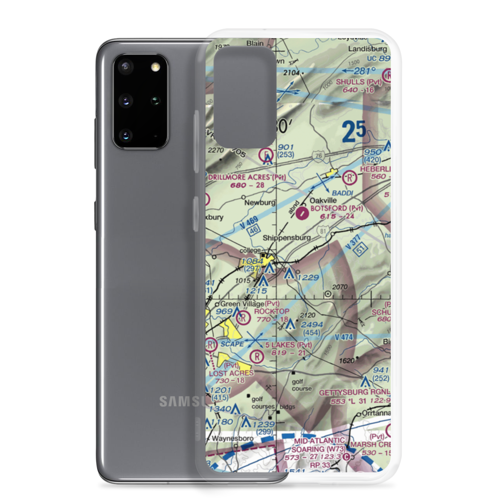 Shippensburg Airport (N42) VFR Sectional Samsung Case Samsung Galaxy S20 Plus model shown