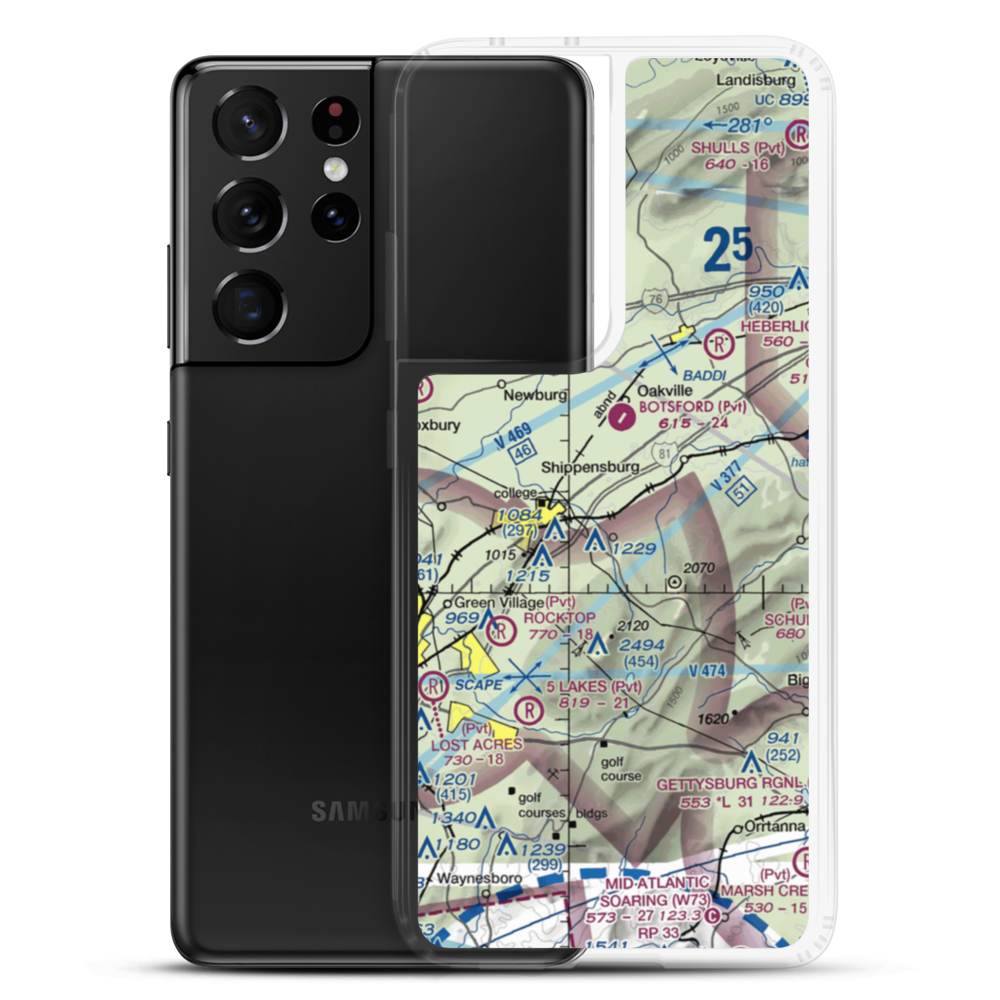 Shippensburg Airport (N42) VFR Sectional Samsung Case Samsung Galaxy S21 Ultra model shown