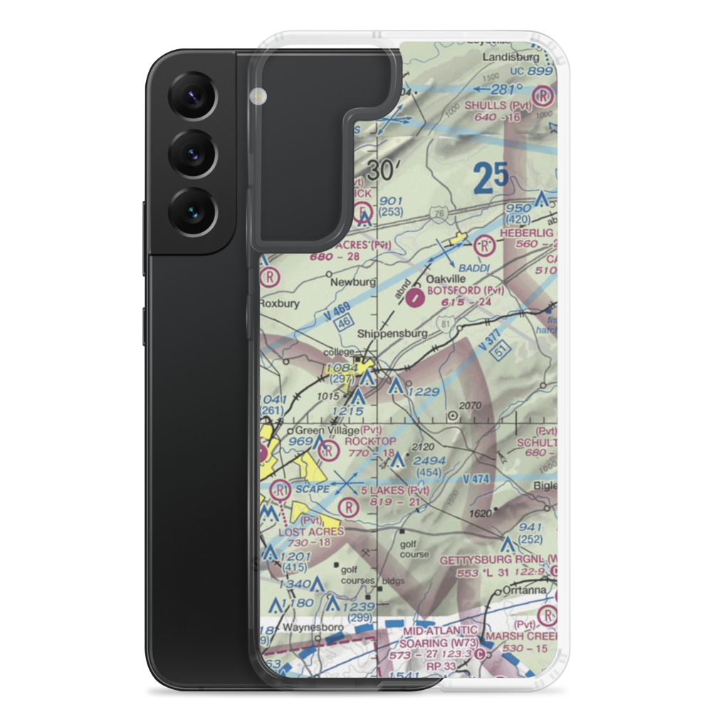 Shippensburg Airport (N42) VFR Sectional Samsung Case Samsung Galaxy S22 Plus model shown
