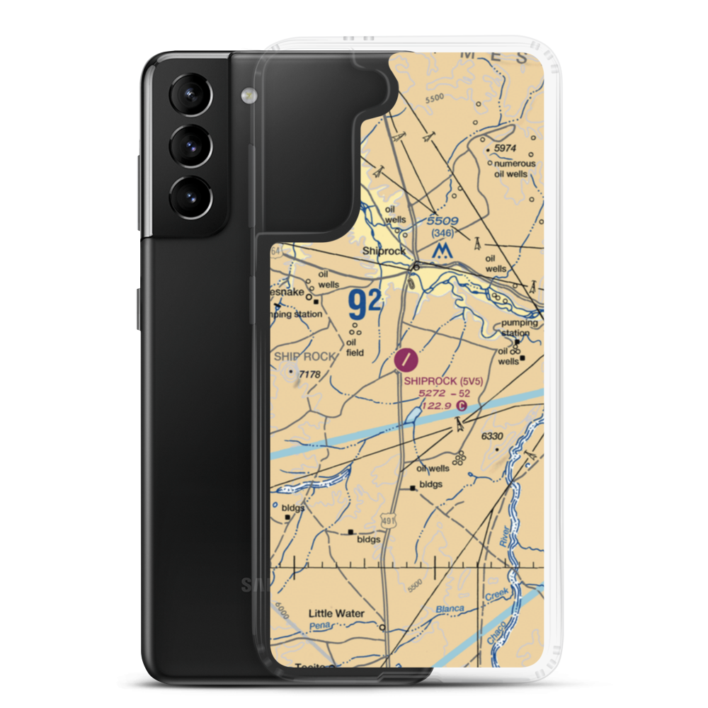 Shiprock Airstrip (5V5) VFR Sectional Samsung Case Samsung Galaxy S21 Plus model shown