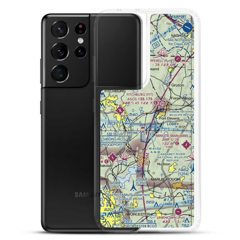 Shirley Airport (61MA) VFR Sectional Samsung Case Samsung Galaxy S21 Ultra model shown