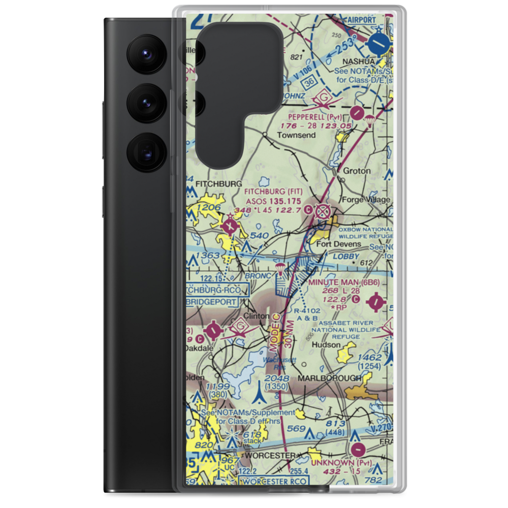 Shirley Airport (61MA) VFR Sectional Samsung Case Samsung Galaxy S22 Ultra model shown
