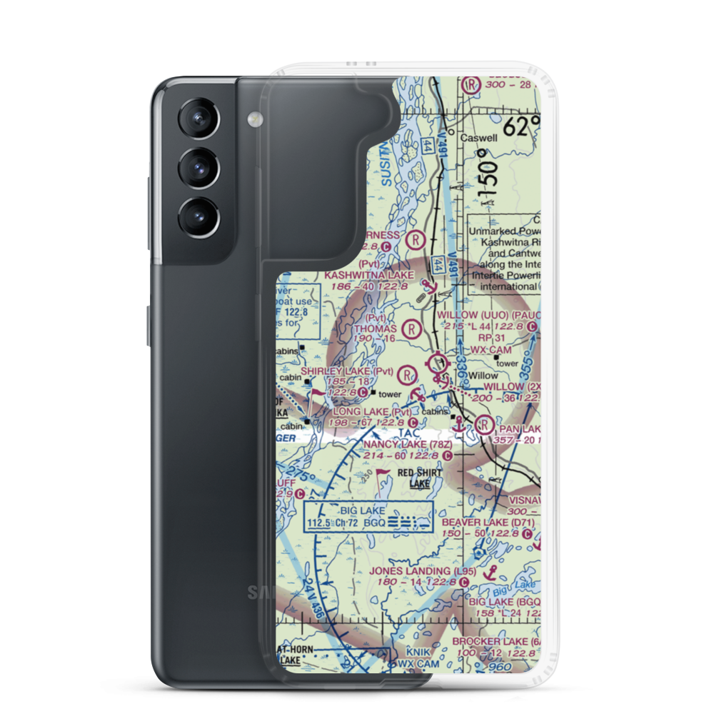 Shirley Lake Airport (AK90) VFR Sectional Samsung Case Samsung Galaxy S21 model shown