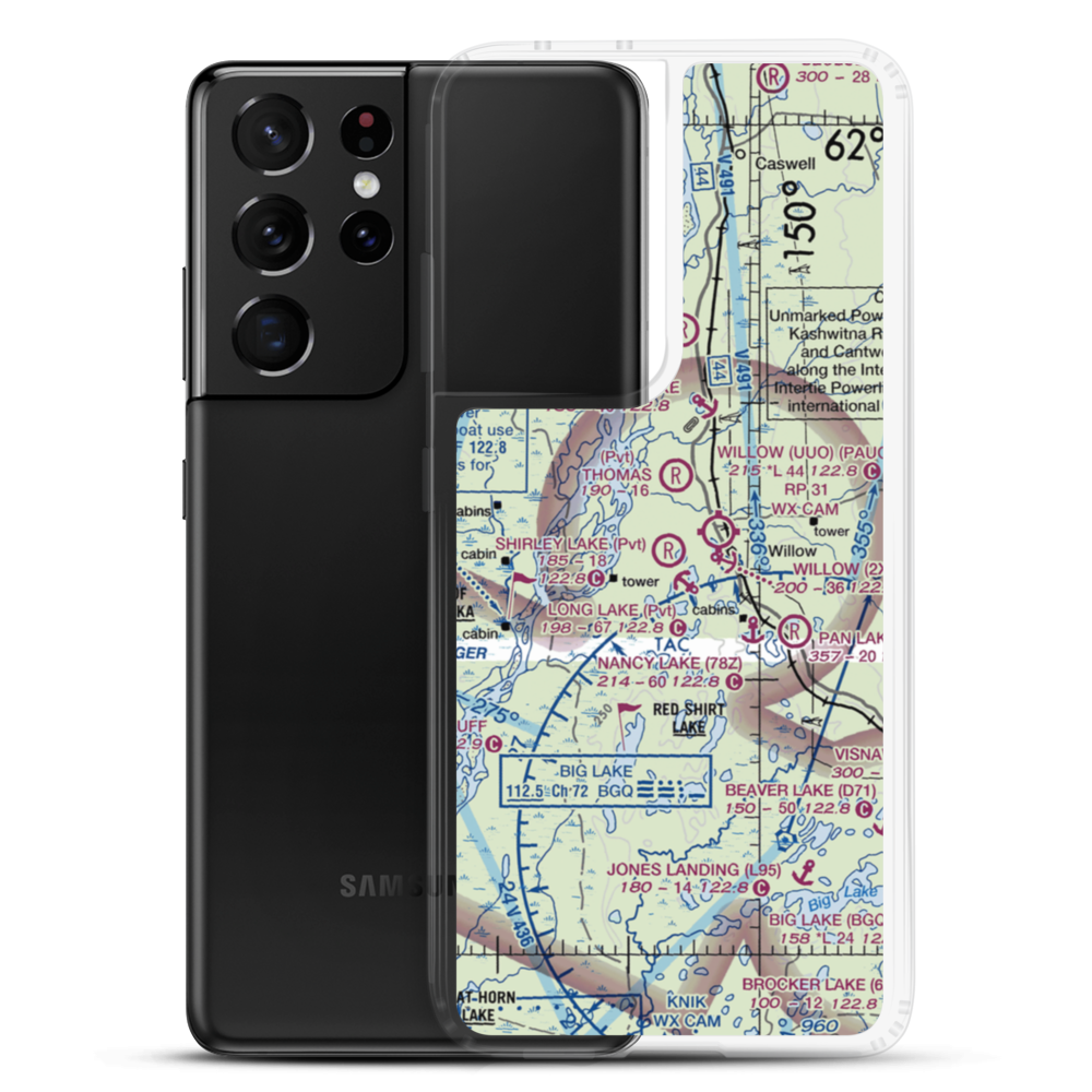 Shirley Lake Airport (AK90) VFR Sectional Samsung Case Samsung Galaxy S21 Ultra model shown