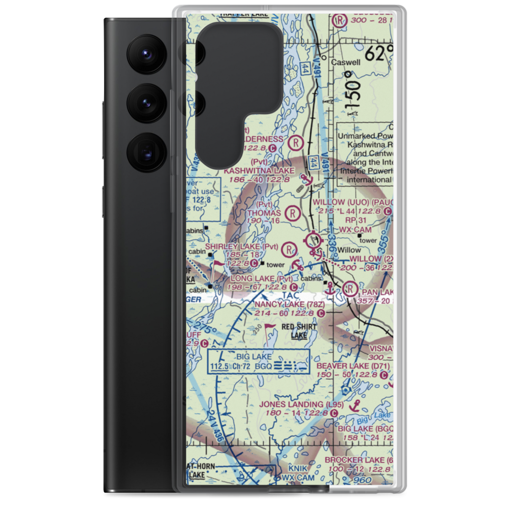 Shirley Lake Airport (AK90) VFR Sectional Samsung Case Samsung Galaxy S22 Ultra model shown