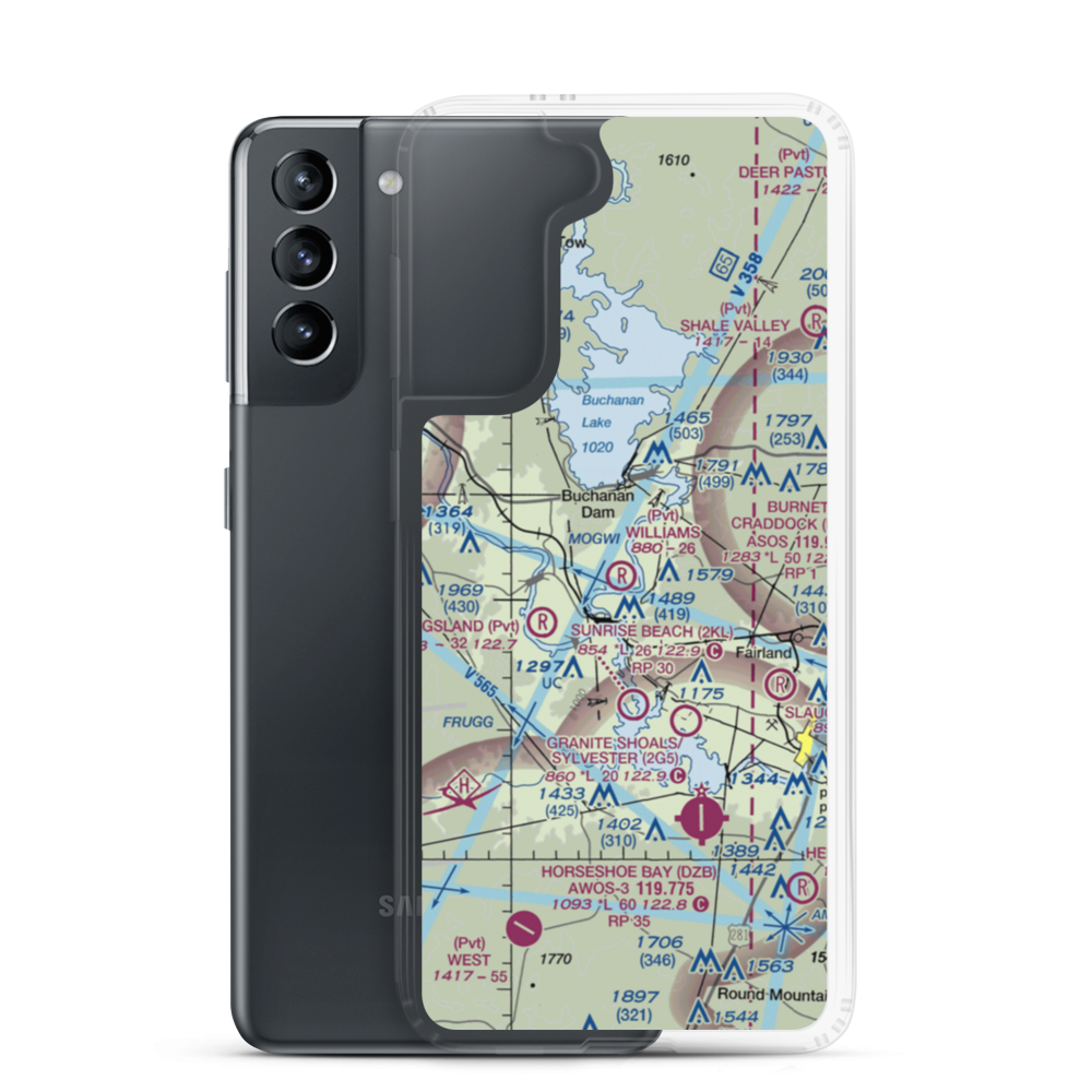 Shirley Williams Airport (44TE) VFR Sectional Samsung Case Samsung Galaxy S21 model shown
