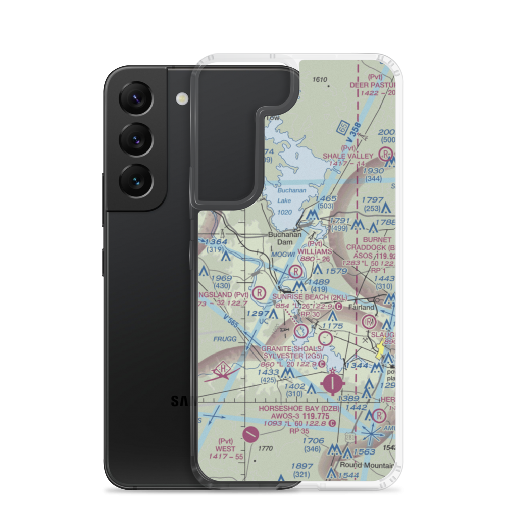 Shirley Williams Airport (44TE) VFR Sectional Samsung Case Samsung Galaxy S22 model shown