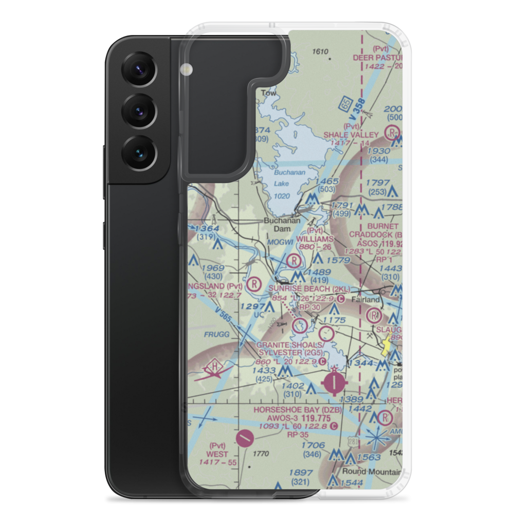 Shirley Williams Airport (44TE) VFR Sectional Samsung Case Samsung Galaxy S22 Plus model shown
