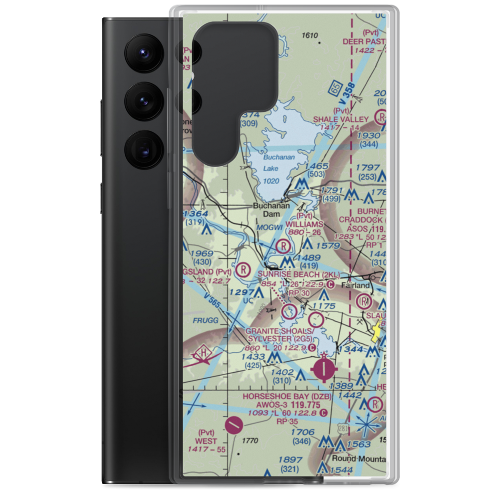 Shirley Williams Airport (44TE) VFR Sectional Samsung Case Samsung Galaxy S22 Ultra model shown