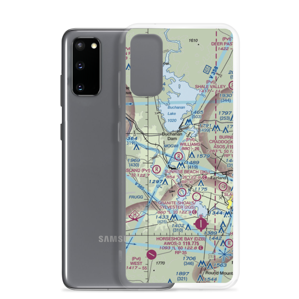 Shirley Williams Airport (44TE) VFR Sectional Samsung Case Samsung Galaxy S20 model shown